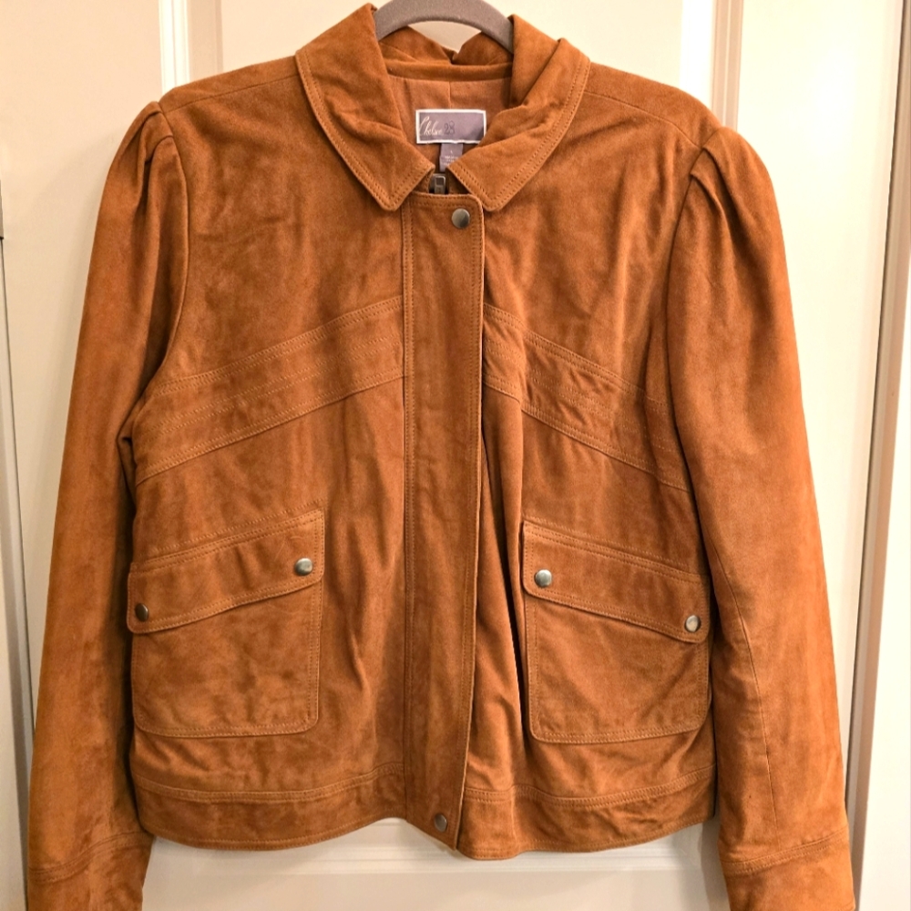 Chelsea 28 Stitch Detail Suede Jacket L